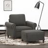 vidaXL Fauteuil avec repose-pied Gris fonc&eacute; 60 cm Velours