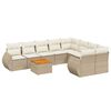 vidaXL Salon de jardin avec coussins 9 pcs beige r&eacute;sine tress&eacute;e
