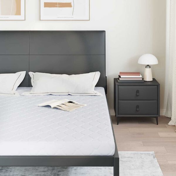 vidaXL Matelas avec Couche de Coco Blanc 200 x 200 cm Mousse PU