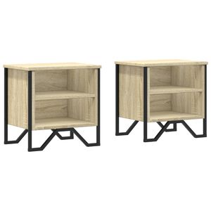 vidaXL Tables de chevet 2pcs ch&ecirc;ne sonoma 40x30x40cm bois d'ing&eacute;nierie