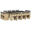 vidaXL Ensemble &agrave; manger de jardin coussins 13 pcs m&eacute;lange beige rotin