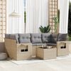 vidaXL Salon de jardin avec coussins 7 pcs beige r&eacute;sine tress&eacute;e