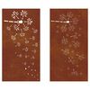 vidaXL D&eacute;corations murales de jardin 2pcs 105x55 cm design de fleur