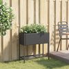 vidaXL Jardini&egrave;re avec &eacute;tag&egrave;re noir r&eacute;sine tress&eacute;e