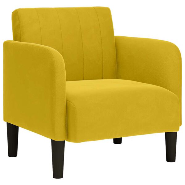 vidaXL Fauteuil avec accoudoirs jaune 54 cm velours