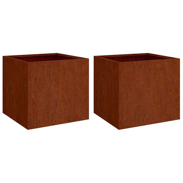 vidaXL Jardini&egrave;res 2 pcs 32x30x29 cm acier corten