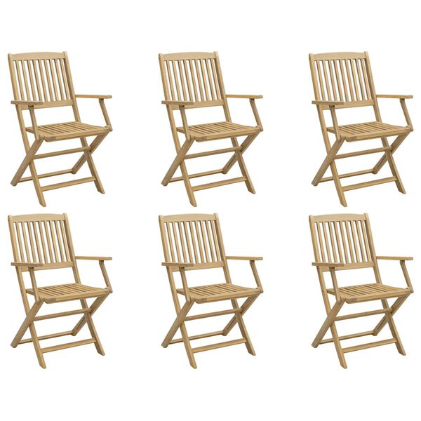 vidaXL Chaises de jardin pliantes lot de 6 54,5x58x90 cm bois d'acacia