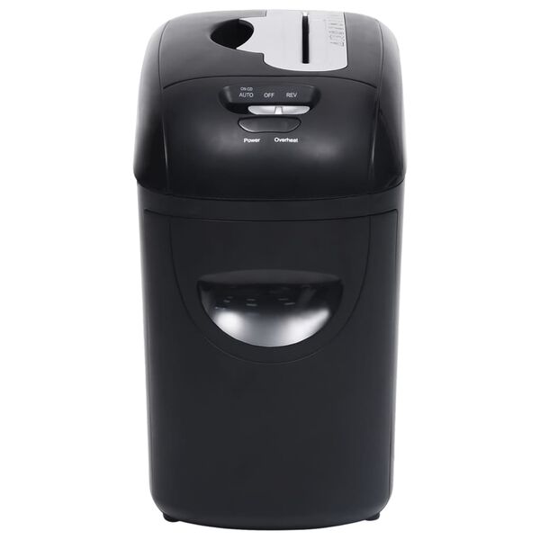 vidaXL D&eacute;chiqueteuse de papier 10 feuilles &agrave; micro-coupe Noir