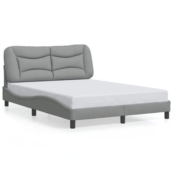 vidaXL Cadre de lit sans matelas Hvar gris clair 120x200 cm tissu