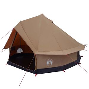 vidaXL Tente familiale 8 personne Marron Polycoton