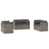 vidaXL Canap&eacute;s d'angle de jardin 6 pcs Gris 57x57x56 cm Poly rotin