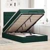 vidaXL Cadre de lit ottoman avec matelas vert fonc&eacute; 120x200 cm velours