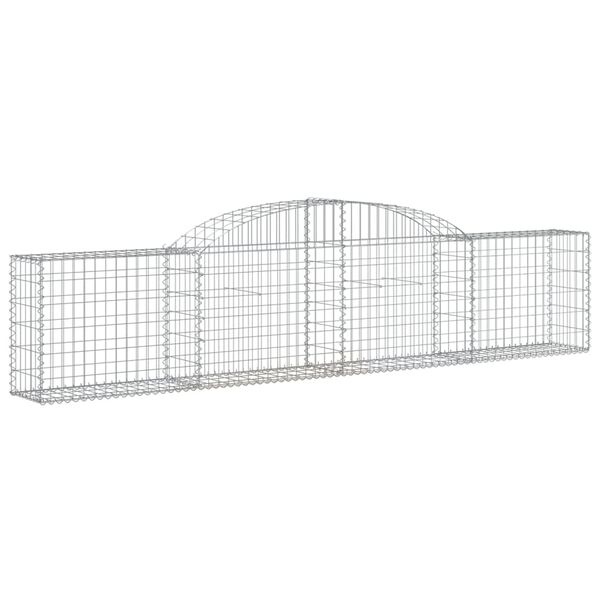 vidaXL Paniers à gabions arqués 2 pcs 300x30x60/80 cm Fer galvanisé