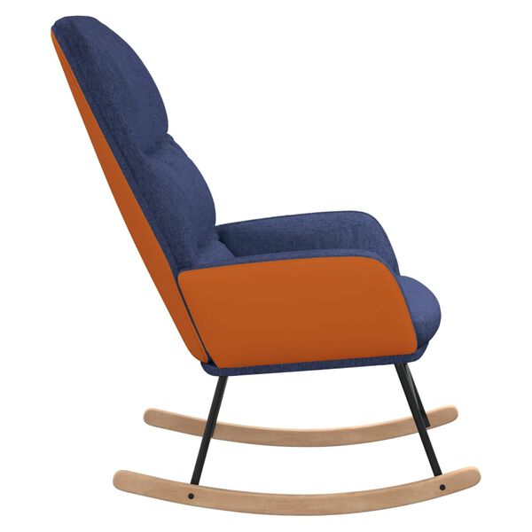 vidaXL Chaise à bascule Bleu Tissu