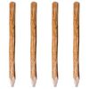 vidaXL Poteaux pointus de cl&ocirc;ture 4 pcs Bois de noisetier 120 cm