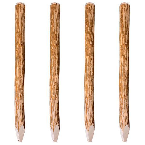 vidaXL Poteaux pointus de cl&ocirc;ture 4 pcs Bois de noisetier 120 cm