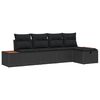 vidaXL Ensemble de canap&eacute; de jardin 6 pc Noir polyrotin