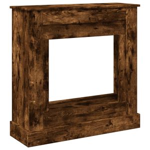 VidaXL Cadre de chemin&eacute;e ch&ecirc;ne fum&eacute; 90x30x90 cm bois d'ing&eacute;nierie