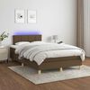 vidaXL Sommier &agrave; lattes de lit matelas et LED marron fonc&eacute; 120x190 cm