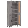 vidaXL Buffet haut Sonoma gris 69,5x34x180 cm Bois d'ing&eacute;nierie