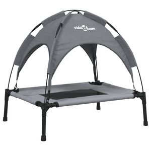 vidaXL Lit pour chien avec auvent anthracite tissu Oxford et acier