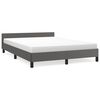 vidaXL Cadre de lit avec t&ecirc;te de lit sans matelas gris 140x190 cm