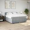 vidaXL Sommier &agrave; lattes de lit avec matelas Gris clair 200x200cm Tissu