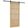 vidaXL Porte coulissante 93 x 211 cm Bois d'ing&eacute;nierie Naturel et noir