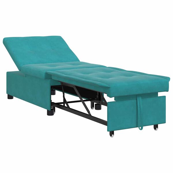 vidaXL Canap&eacute;-Lit Turquoise 194 x 67 x 82 cm Velours