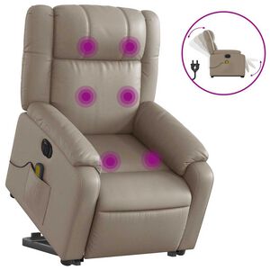 vidaXL Fauteuil inclinable de massage &eacute;lectrique cappuccino similicuir