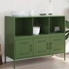 vidaXL Buffet vert olive 100,5x39x79 cm acier