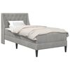 vidaXL Cadre de lit avec matelas Gris clair 90 x 190 cm Velours
