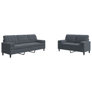 vidaXL Ensemble de canap&eacute;s 2 pcs avec coussins et traversins velours