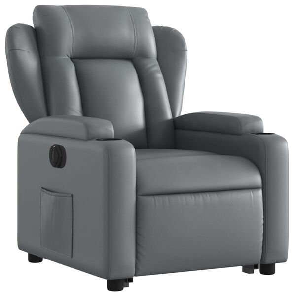 vidaXL Fauteuil inclinable électrique gris similicuir