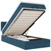 vidaXL Cadre de lit ottoman avec matelas bleu fonc&eacute; 90x190 cm velours