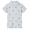 Polo pour enfants m&eacute;lang&eacute; gris 140