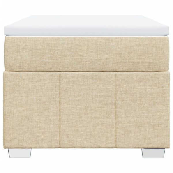 vidaXL Sommier &agrave; lattes de lit avec matelas Cr&egrave;me 90x200 cm Tissu