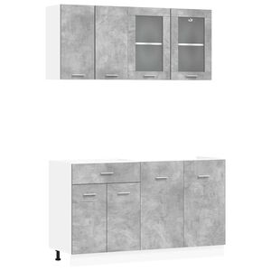 vidaXL Unit&eacute; de cuisine Lyon 4 pcs Gris b&eacute;ton Bois d'ing&eacute;nierie