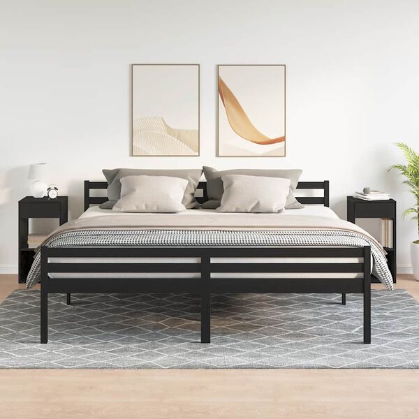 vidaXL Tables de chevet avec tiroir 2 pcs ch&ecirc;ne noir 35x34x66,5 cm