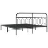 vidaXL Cadre de lit métal sans matelas avec tête de lit noir 183x213cm