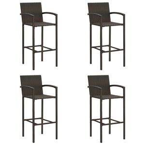 vidaXL Tabourets de bar lot de 4 marron r&eacute;sine tress&eacute;e