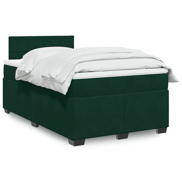 vidaXL Sommier &agrave; lattes de lit avec matelas vert fonc&eacute; 120x190 cm