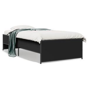 vidaXL Cadre de lit sans matelas noir 75x190 cm
