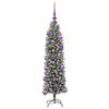 vidaXL Arbre de No&euml;l artificiel slim avec 150 LED Vert et blanc 120 cm
