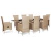 vidaXL Ensemble &agrave; manger d'ext&eacute;rieur et coussins 9 pcs r&eacute;sine tress&eacute;e