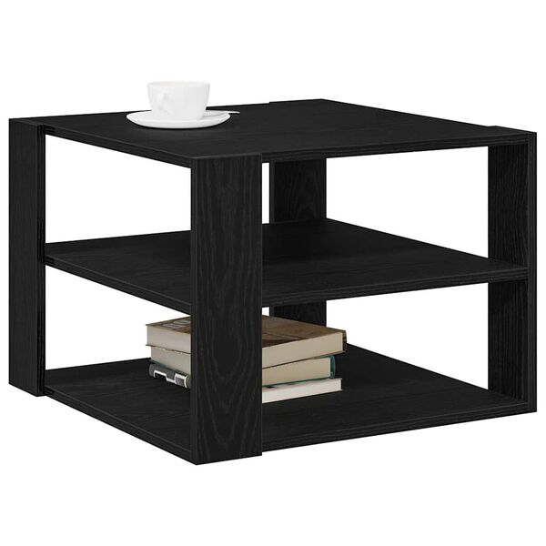 vidaXL Table basse Ch&ecirc;ne Noir 58 x 58 x 40 cm Bois d&rsquo;ing&eacute;nierie