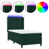 vidaXL Sommier &agrave; lattes de lit matelas LED Vert fonc&eacute; 80x200cm Velours