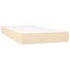 vidaXL Sommier &agrave; lattes de lit avec matelas Cr&egrave;me 80x200 cm Tissu