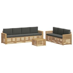 vidaXL Ensembles de canap&eacute;s 8 pc Blanc et anthracite Polyester