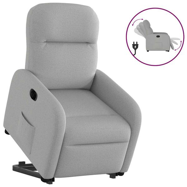 vidaXL Fauteuil inclinable &eacute;lectrique gris nuage tissu